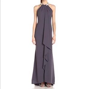 Aidan Mattox Draped Halter Gown
